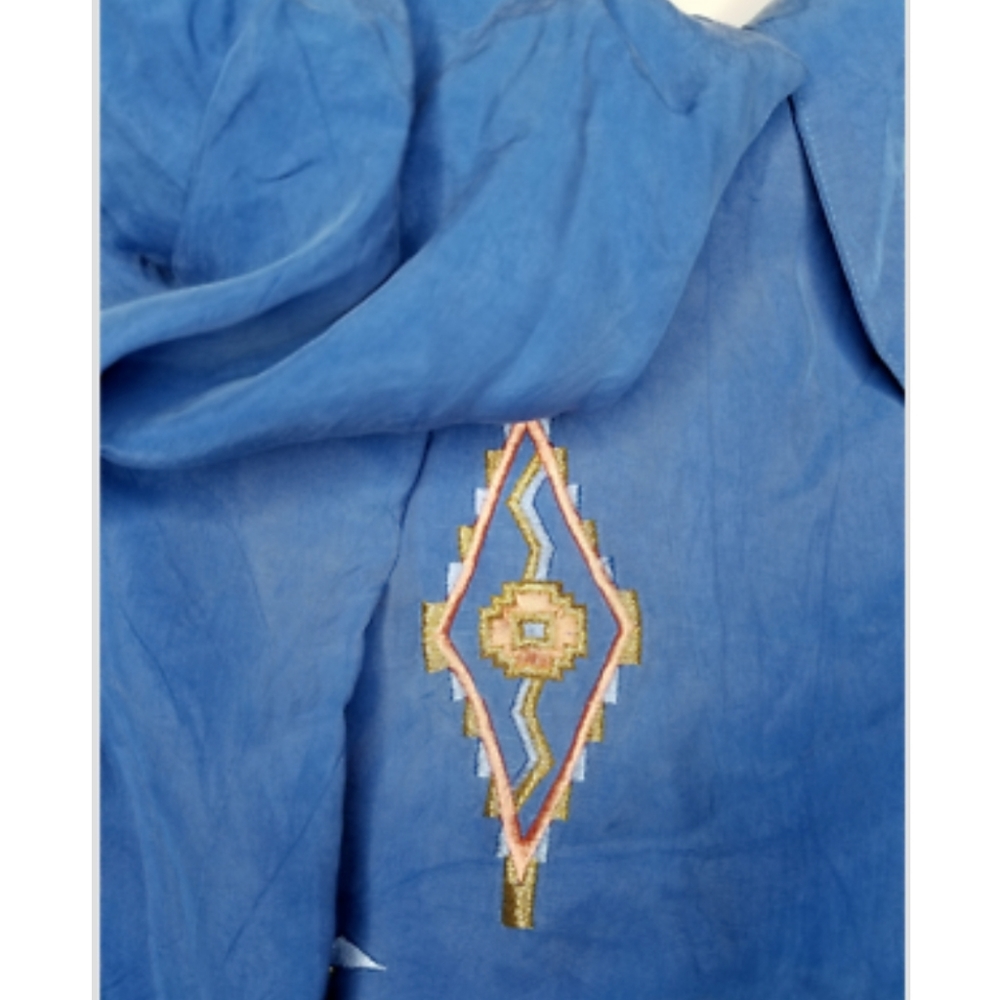 Saint Germain Paris Large Windbreaker Jacket Vintage Boxy 80's 90s Zip Up Blue - Picture 3 of 5